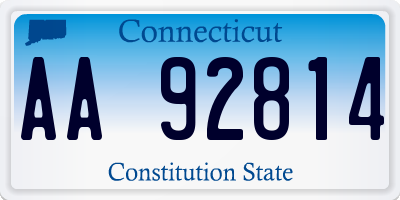 CT license plate AA92814