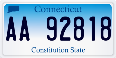 CT license plate AA92818