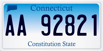 CT license plate AA92821