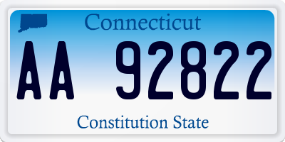 CT license plate AA92822