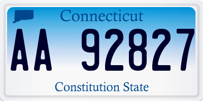 CT license plate AA92827