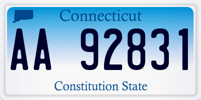 CT license plate AA92831