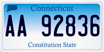 CT license plate AA92836