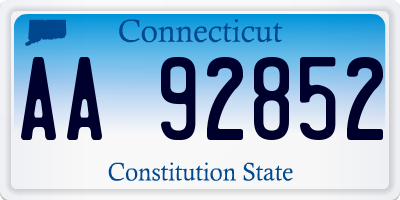 CT license plate AA92852