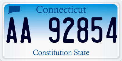 CT license plate AA92854