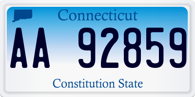 CT license plate AA92859