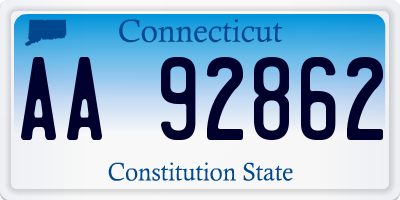 CT license plate AA92862