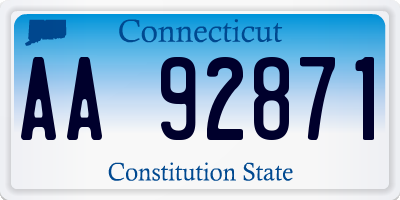 CT license plate AA92871