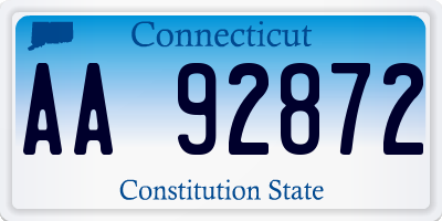 CT license plate AA92872