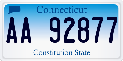 CT license plate AA92877