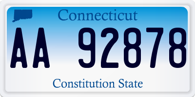 CT license plate AA92878