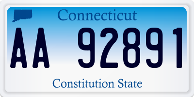 CT license plate AA92891