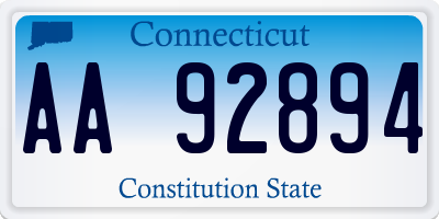 CT license plate AA92894