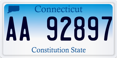 CT license plate AA92897