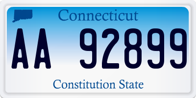 CT license plate AA92899