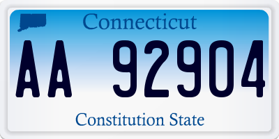 CT license plate AA92904