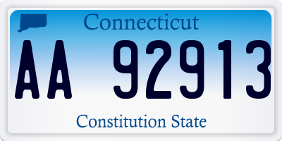 CT license plate AA92913