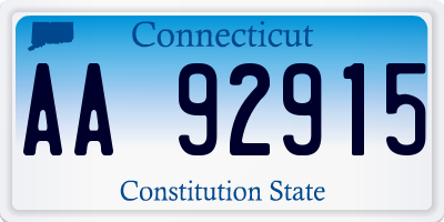 CT license plate AA92915