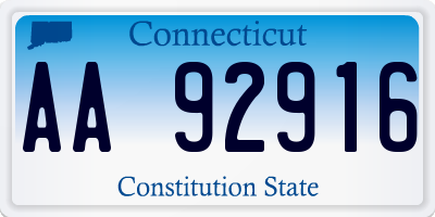 CT license plate AA92916