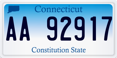 CT license plate AA92917