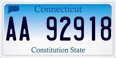 CT license plate AA92918