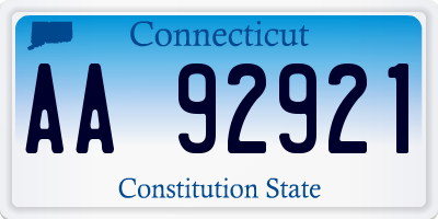 CT license plate AA92921