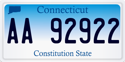 CT license plate AA92922