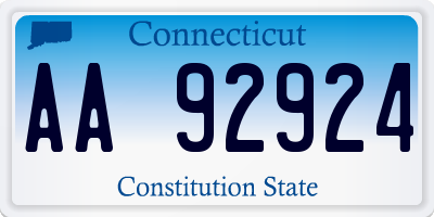 CT license plate AA92924