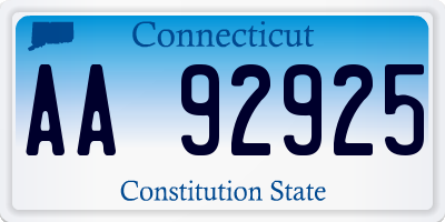 CT license plate AA92925