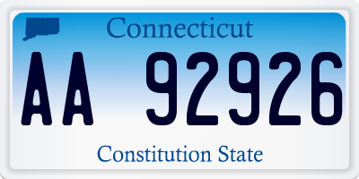 CT license plate AA92926