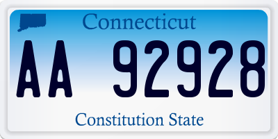 CT license plate AA92928