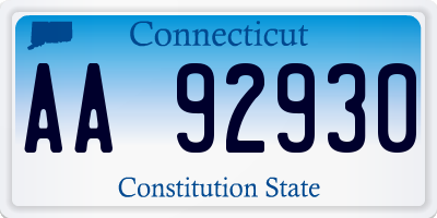 CT license plate AA92930