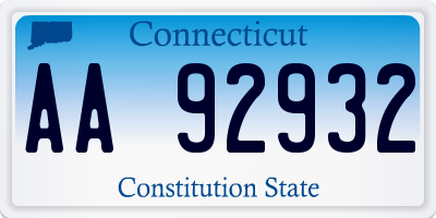 CT license plate AA92932