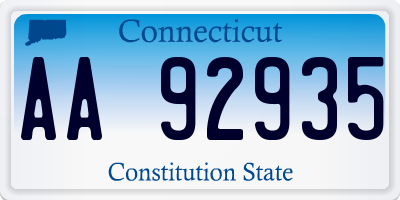 CT license plate AA92935