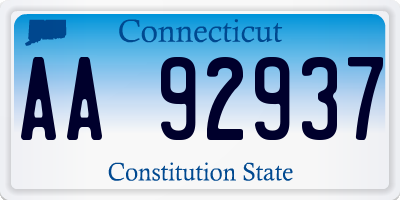 CT license plate AA92937