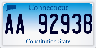 CT license plate AA92938