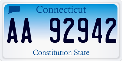 CT license plate AA92942