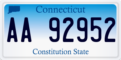 CT license plate AA92952