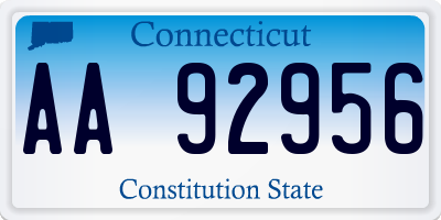 CT license plate AA92956