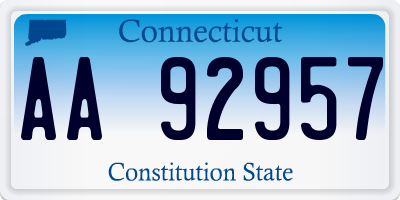 CT license plate AA92957