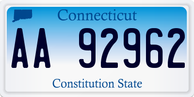 CT license plate AA92962