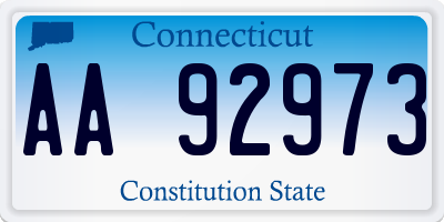 CT license plate AA92973