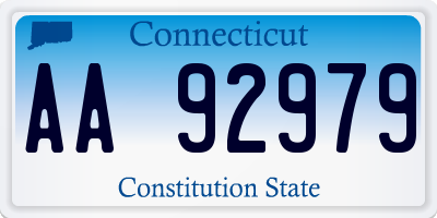 CT license plate AA92979