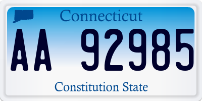 CT license plate AA92985