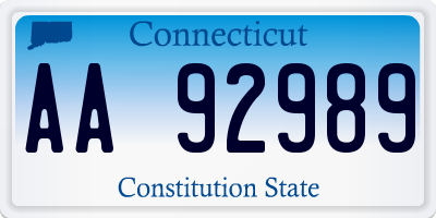 CT license plate AA92989