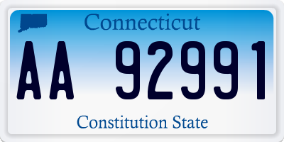 CT license plate AA92991