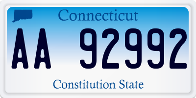 CT license plate AA92992