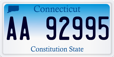 CT license plate AA92995