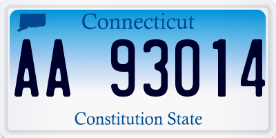 CT license plate AA93014