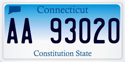 CT license plate AA93020